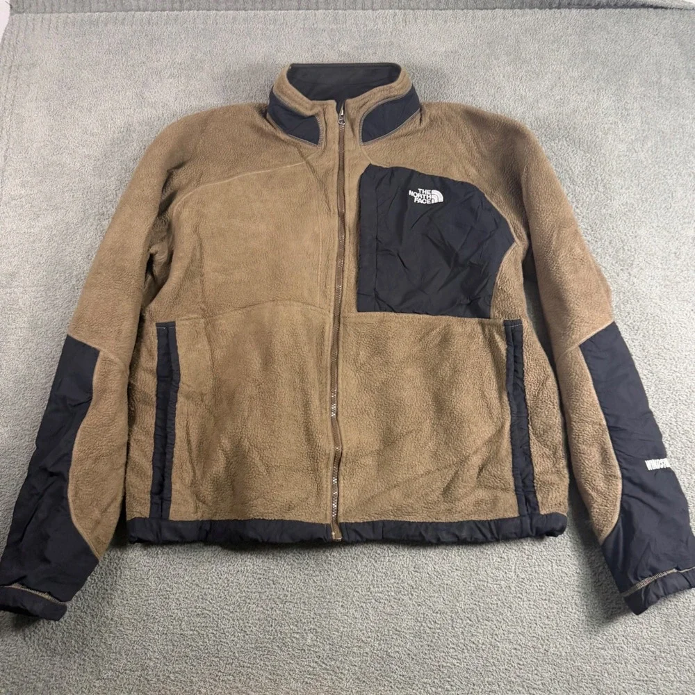 The North Face Windstopper Fleece Jacket Brown Black Full Zip Mens Large
